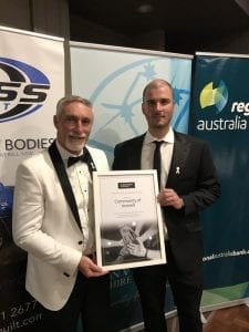 Inverell Shire Council's Mayor, Paul Harmon and Liam Dooley the Executive Manager of Committees & Community Development from White Ribbon Australia