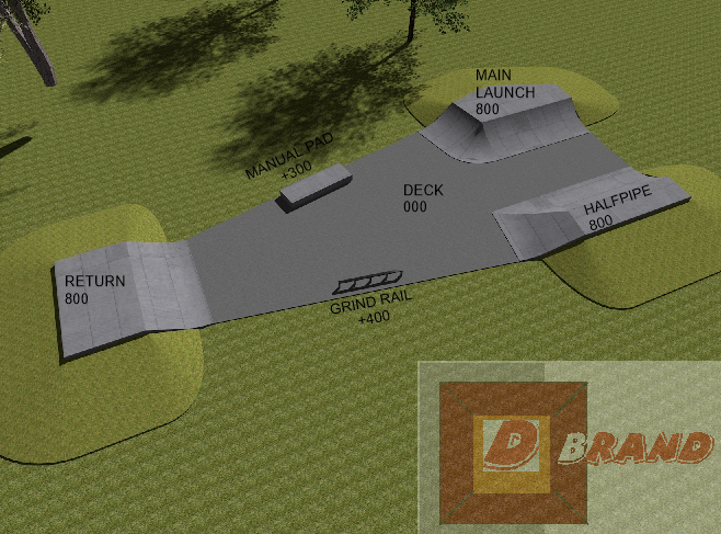 Concept image of the Ashford Skate Park design, to be constructed in Walter McRae Park.