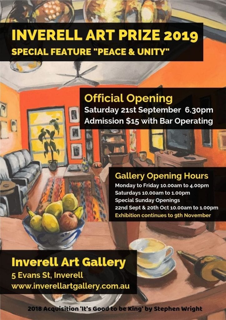 Inverell Art Prize 2019 Official Opening Flyer