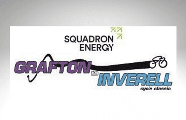 The new logo for the Grafton to Inverell Cycle Classic with Squadron Energy as a partner with the event.
